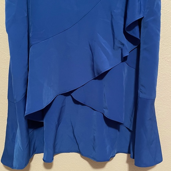 ❌SOLD❌NWTs The Limited Ruffle Front High Low Skirt Ocean Blue Cobalt Size 16 - Picture 8 of 11
